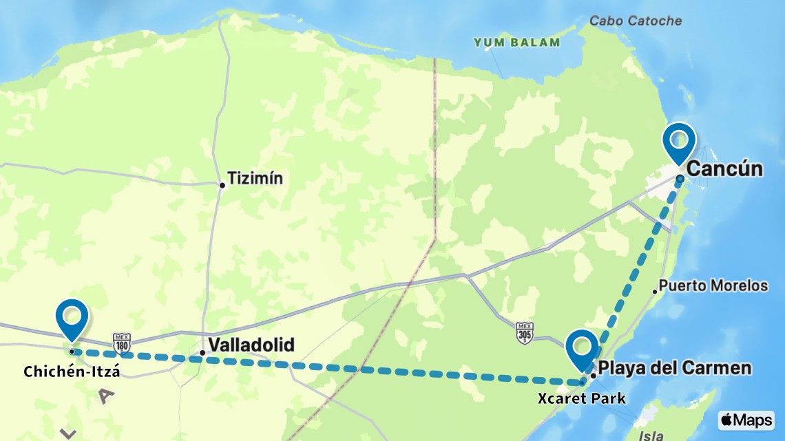 Trip itinerary map